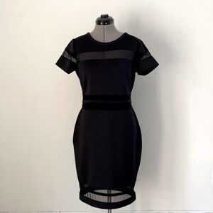 Black Mesh Panel Dress